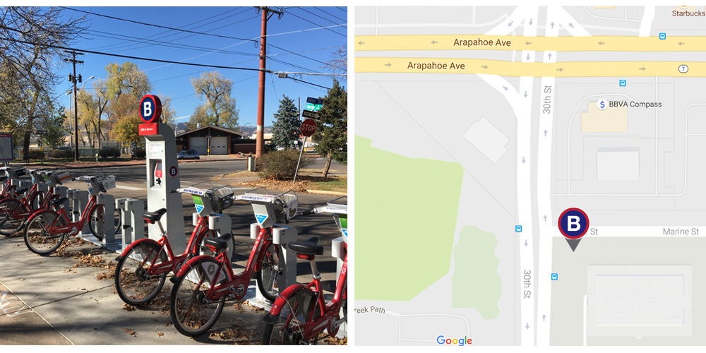 30th & Marine A map and photo of the 30th & Marine bike sharing station