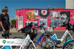 BURRITOS & BARRIO BCYCLE TOUR - Barrio Soul Mural by Cimi Alvarado (Jesus Alvarado)