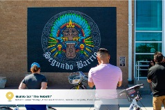 BURRITOS & BARRIO BCYCLE TOUR - Quinto Sol "The Rebirth" Mural by Roberto Lerma "Bobby", Francisco Camacho, Francisco Delgado, Robin Lerma